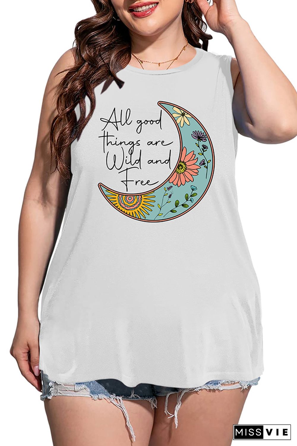 Plus Size All Good Things are Wild and Free Tank Top