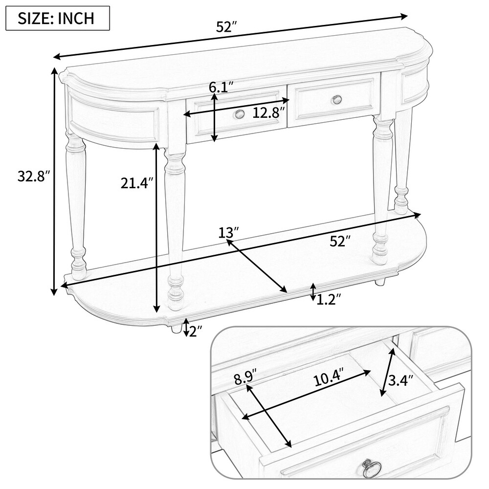 Console Table for Entryway Hallway Sofa Table with Storage Drawers