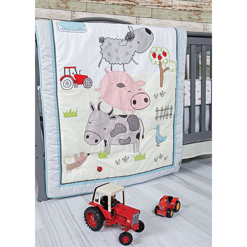 Trend Lab Farm Stack 4-Piece Crib Bedding Set