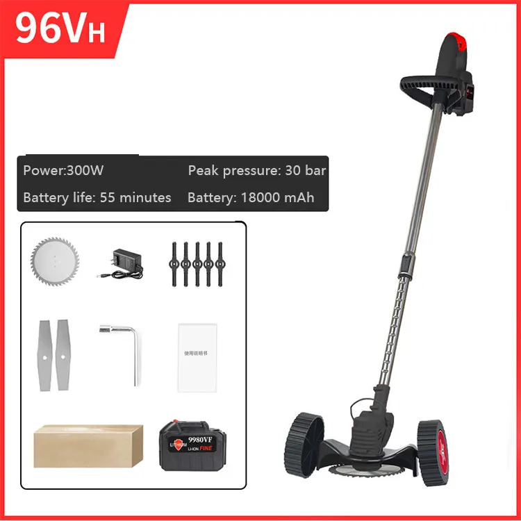 Home Portable High Power Rechargeable Lithium Battery Cordless Electric Grass Trimmer Garden Pruning Tools Lawn Mower