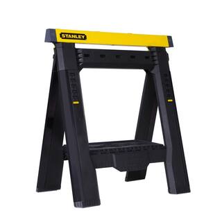 Stanley 32 in. H Plastic 2-Way Adjustable Folding Sawhorse (2 Pack) STST60626