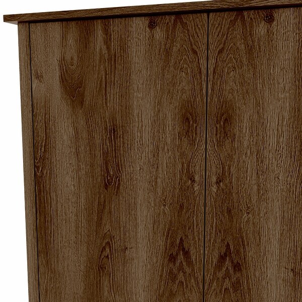 DH BASIC Rustic Double-door Wardrobe Closet with Shelves by Denhour - - 33896150