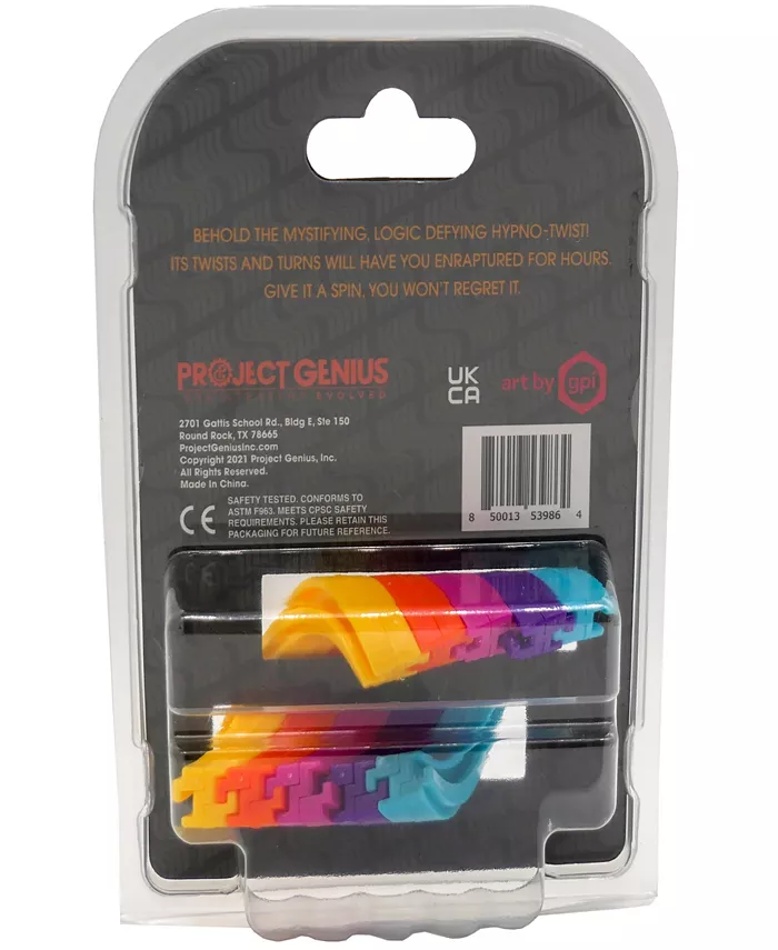 Project Genius Hypno-Twist Hypnotic Fidget Toy  Glide The Colorful Rings For a Hypnotic Loop That Spins Again And Again