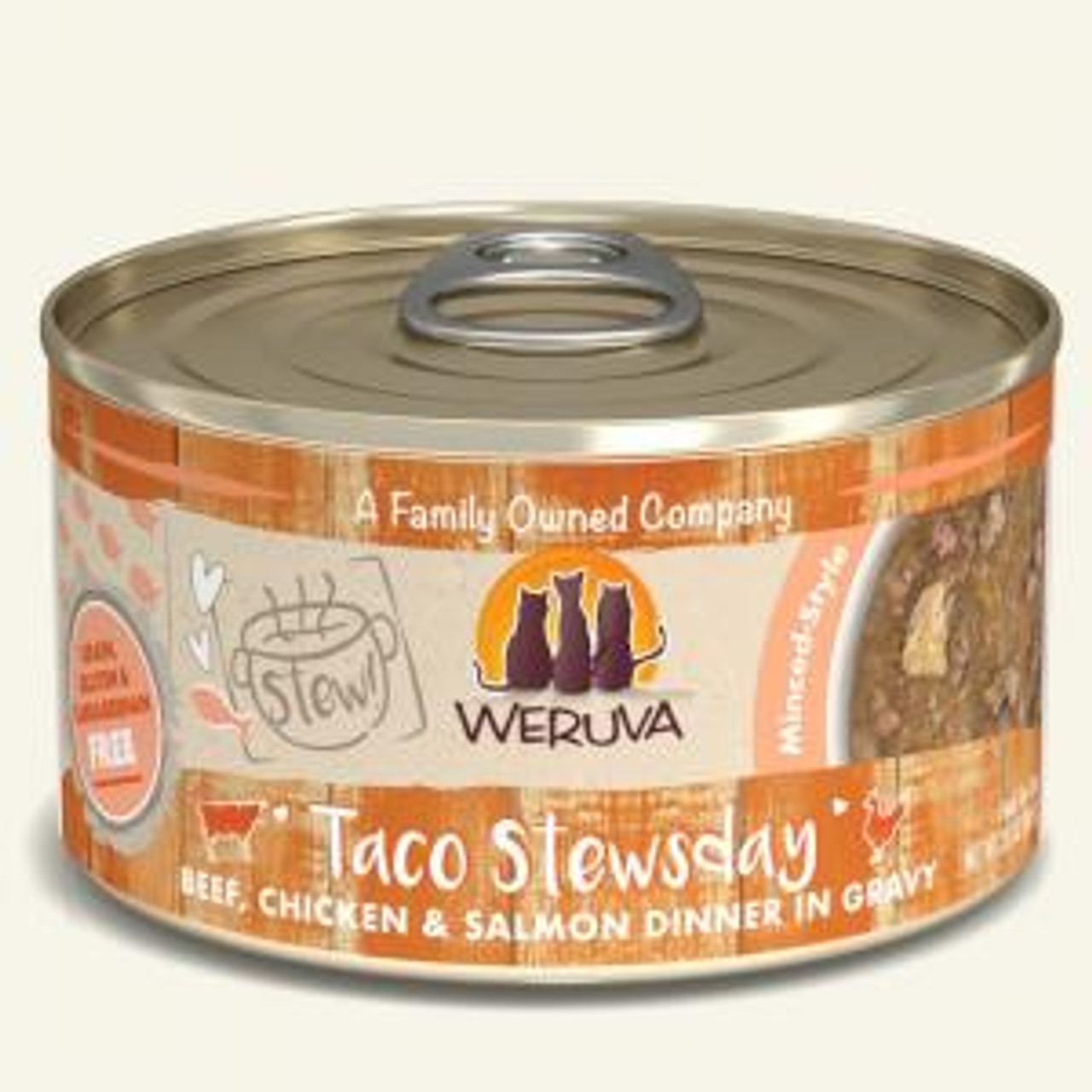 Weruva Taco Stewsday Beef/Chicken/Salmon， 5.5oz