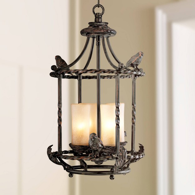 Wide Rustic Scavo Glass 4 light Fixture Dining Room House Foyer Kitchen