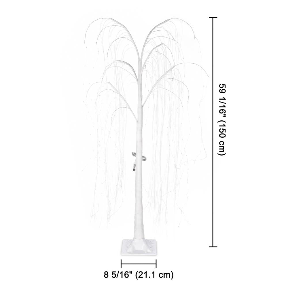 Yescom 5 Ft Lighted Willow Tree 216 LEDs Color Changing Christmas Decor