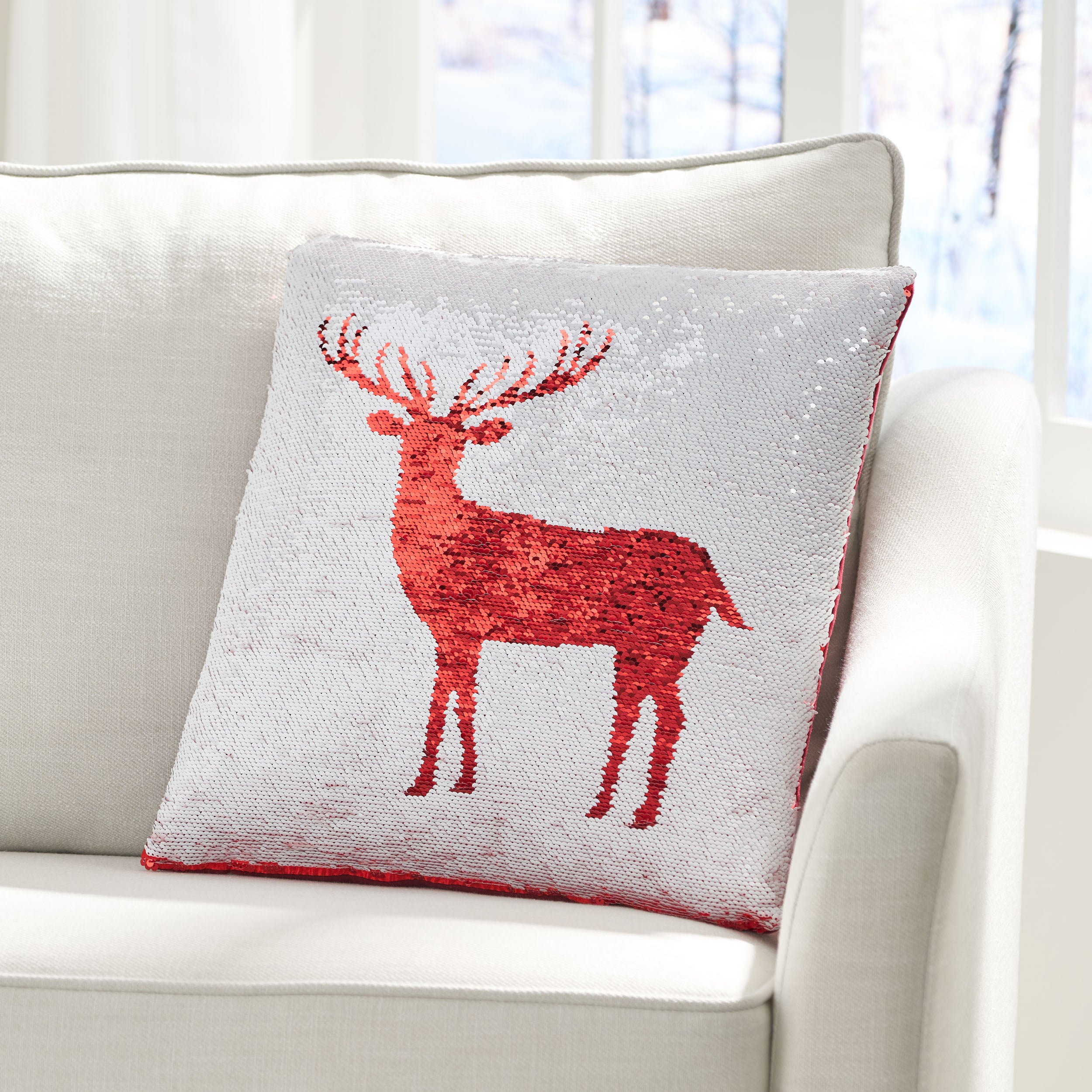 Desota Glam Sequin Christmas Throw Pillow