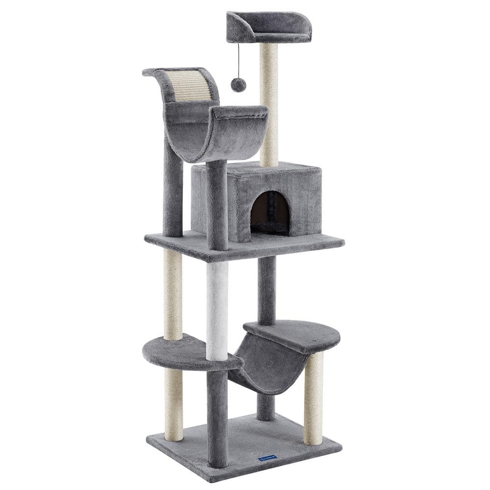 Sam's Pets Submarine 60 in. Gray Hard Box Cat Tree SP-CT1284GY