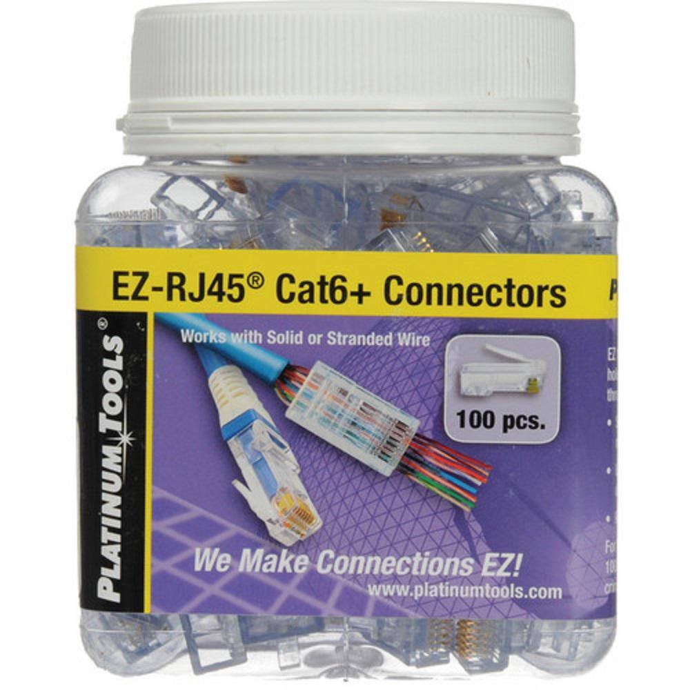 Platinum Tools EZ-RJ45 Connector for Category 6 (100 per Box) 100010B