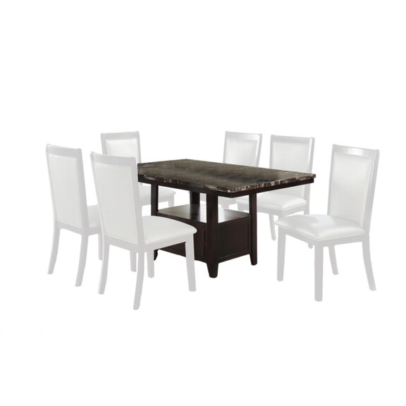 Wooden Dining Table with Spacious Bottom Storage D...