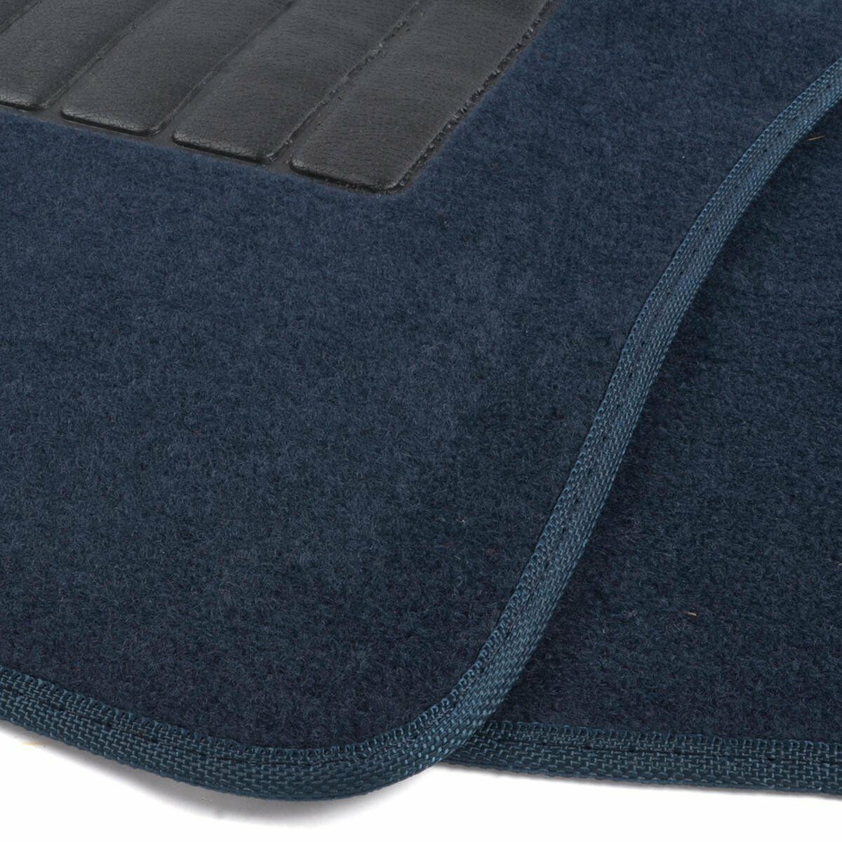 New 4pcs Set Universal Fit Navy Blue Car Truck Front Rear Vinyl Heel Pad Carpet Floor Mats