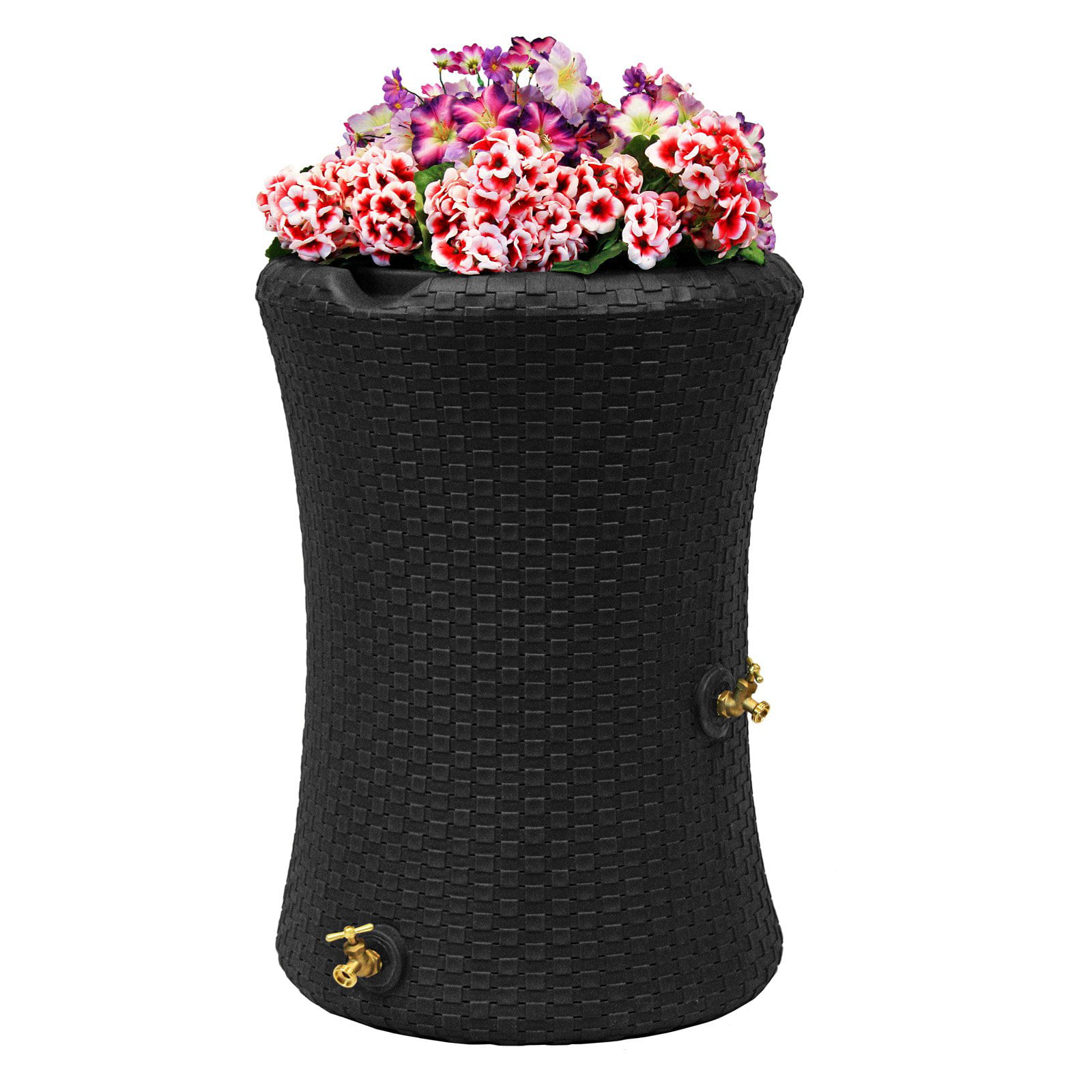 Good Ideas Impressions 50 Gallon Nantucket Rain Barrel Planter - Black