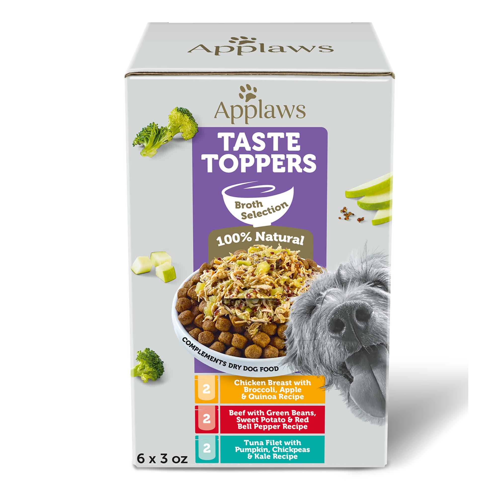 Applaws Taste Toppers Natural Wet Broth Dog Food Variety Pack， 3 oz.， Count of 6