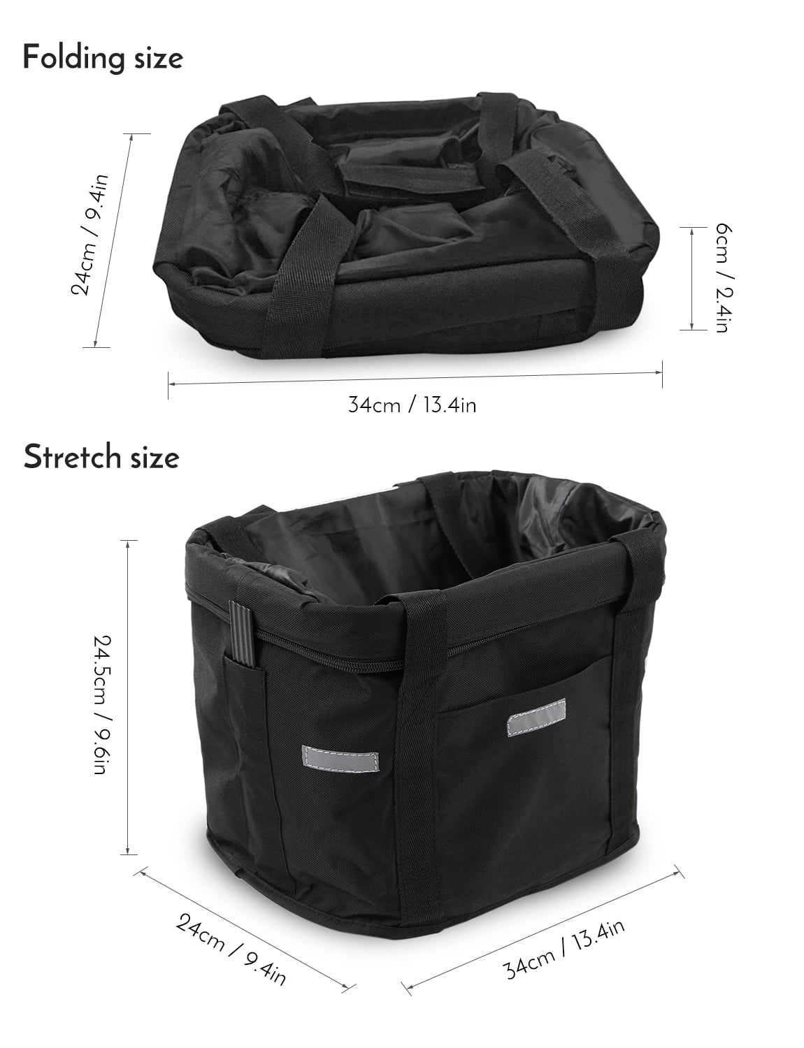 TOMSHOO Bicycle Front Basket Removable Waterproof Bike Handlebar Basket Pet Carrier Frame Bag