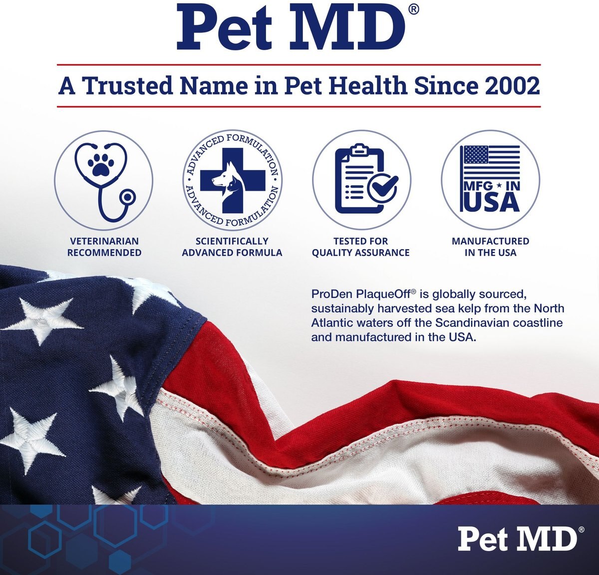 Pet MD Proden PlaqueOff Teeth Cleaning Dental Care Powder Dog Dental Supplement， 60-grams