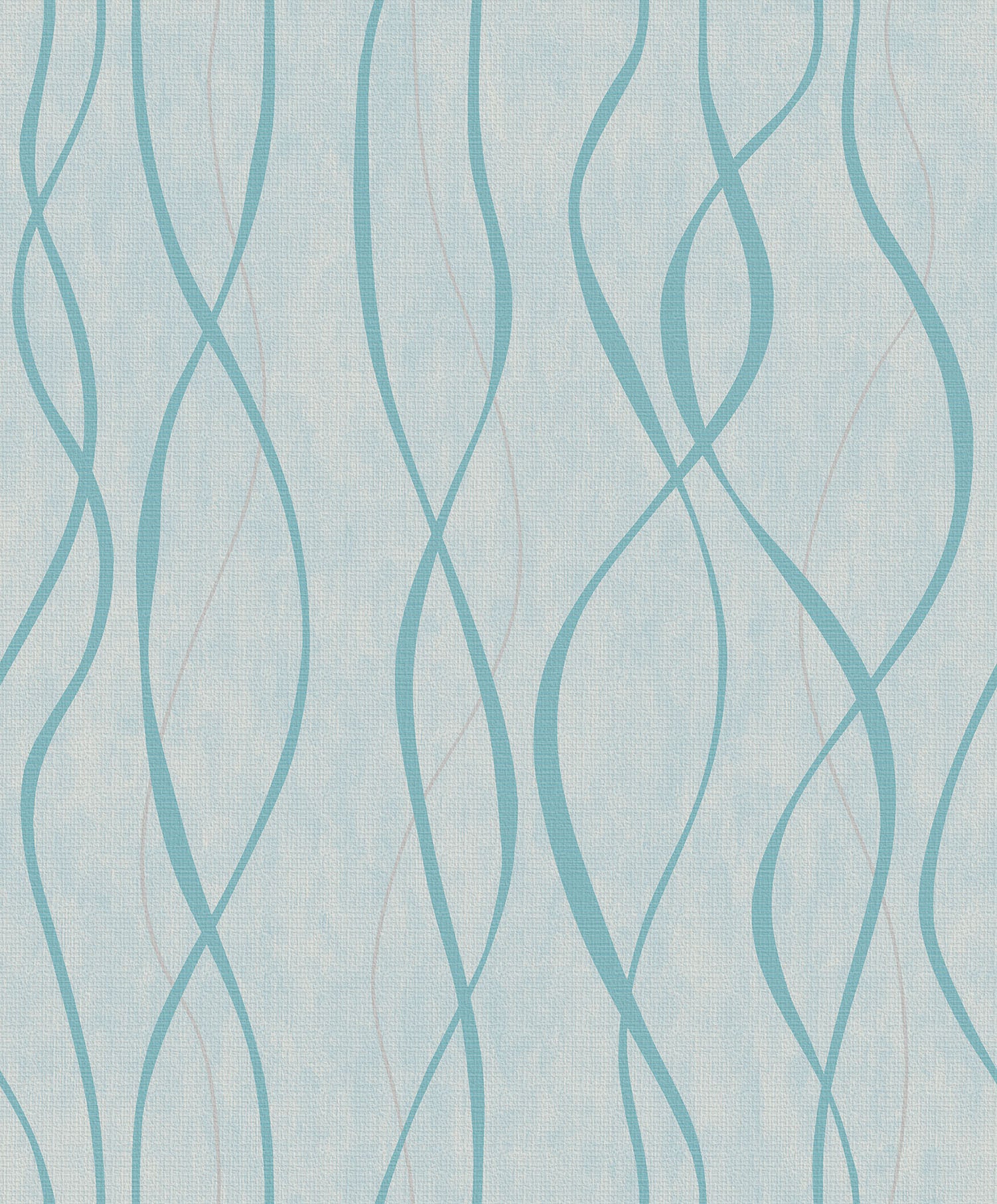 Sample Glitter Ribbons Turquoise/Metallic Wallpaper from the Special FX Collection