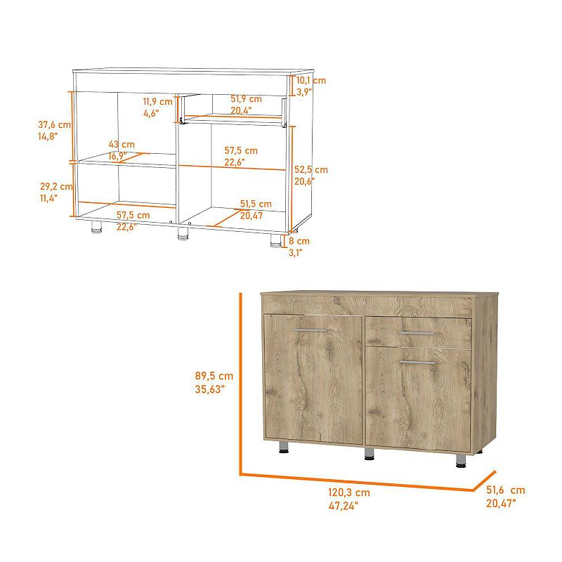 Saturn Utility Base Cabinet， Double Door， One Drawer