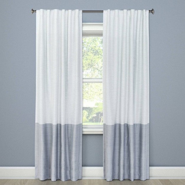 1pc Blackout Color Block Window Curtain Panel