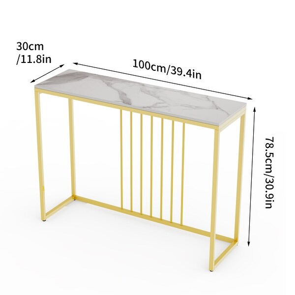 Luxury Marble Entryway Entry Gold Frame Console Table