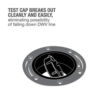 Oatey Fast Set 3 in. Outside Fit 4 in. Inside Fit ABS Hub Toilet Flange with Test Cap and Stainless Steel Ring 435912