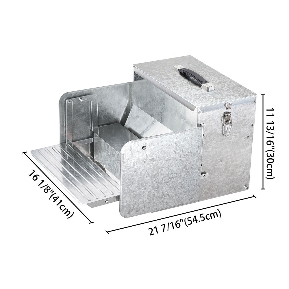 Yescom 12L Automatic Chicken Feeder w/Lock Weatherproof Steel Poultry Farm 26lbs for 6-12 Chicken