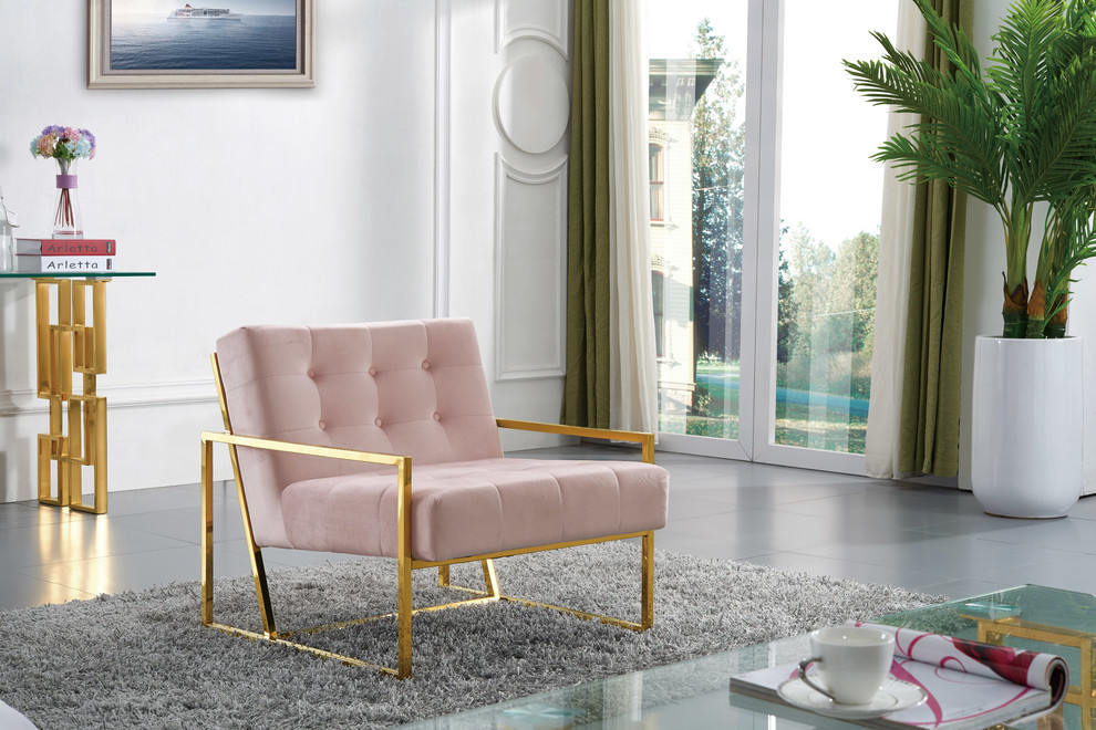 Pierre Gold Accent Chair   Contemporary   Armchairs And Accent Chairs   by Meridian Furniture  Houzz