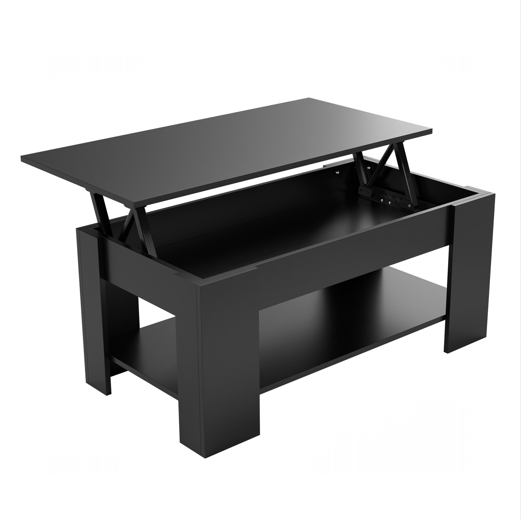 HomGarden Lift Top Coffee Table Cocktail Table W/Hidden Compartment, Black