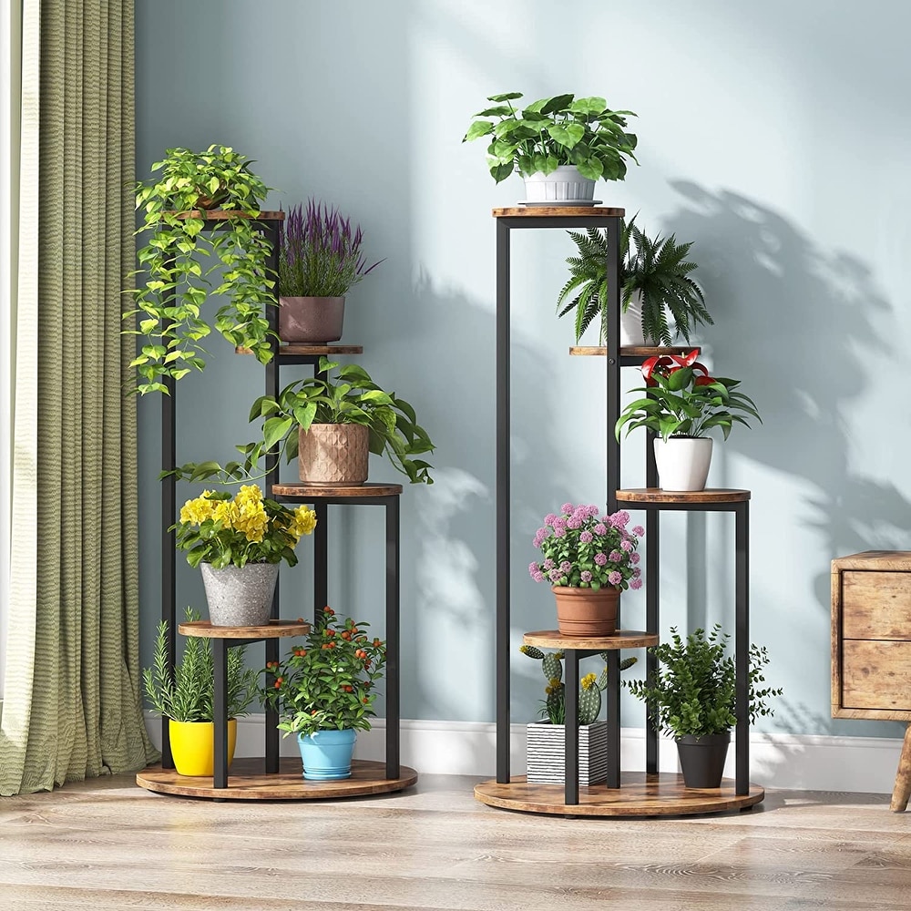 4 Tier Plant Stand Indoor  Tall Wood Plant Shelf Holders   19.68”L* 19.68”W* 40.94”H