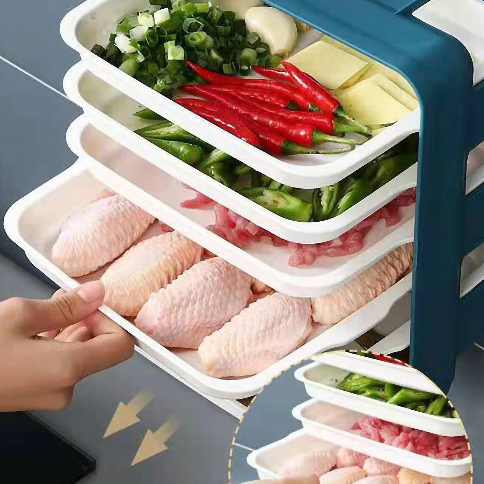 Wall Mounted Preparation Plate Organizer 6 Layer Vegetable Preparation Rack Kitchen Supplies For Household