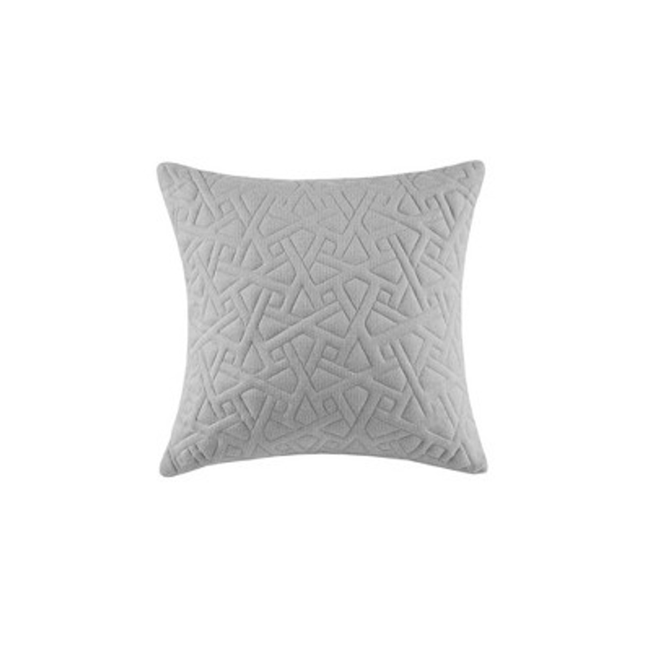 18x18 N Natori Origami Knit Quilted Top Square Decorative Pillow Gray