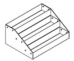 AMKO Displays CTP1132 Accessory Bins  16(L) X 8(...