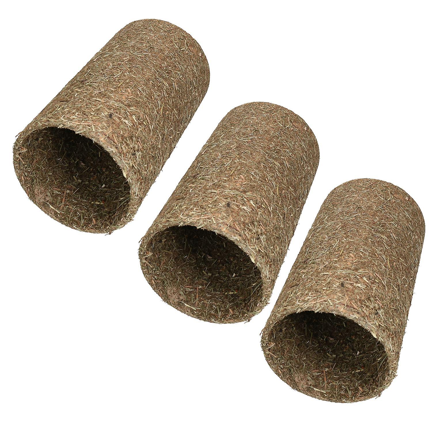 Small Pet Guinea Pig Naturals Treat Hay 'n' Hide Meadow Tunnel15x15x25cm 3pk