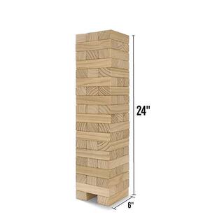 YARD GAMES Large Tumbling Timbers Wood Stacking Game with 56 Premium Pine Blocks TIMBERS-003