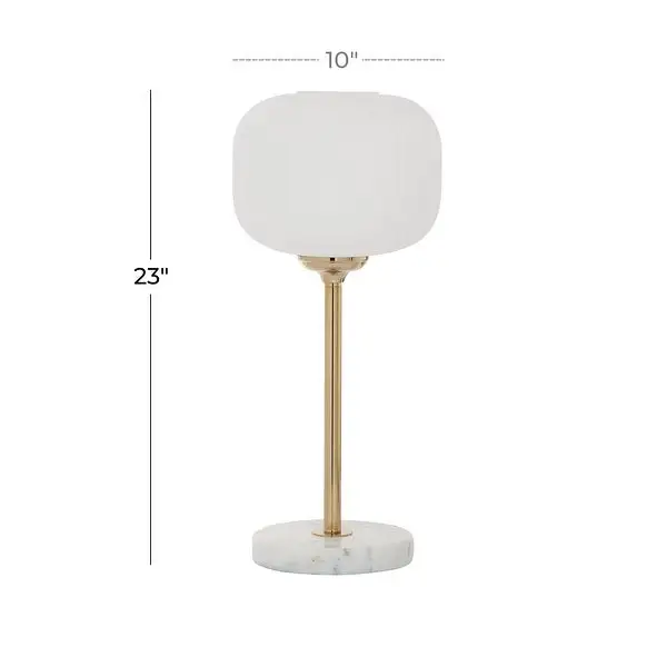 White Metal Modern Table Lamp - 10 x 10 x 23