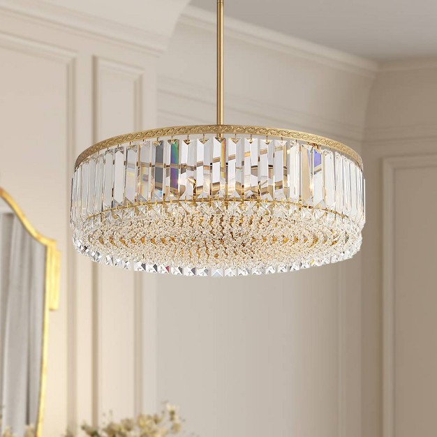 Wide Modern Clear Crystal 5 light Fixture For Dining Room House Foyer Entryway