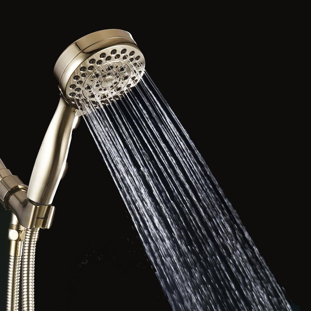 Magic Home 5-Spray Patterns with 2.5 GPM 3.72 in. Wall Mounted Handheld Shower Head with Massage and Mist Spray in Polished Gold MMS-5B002GD