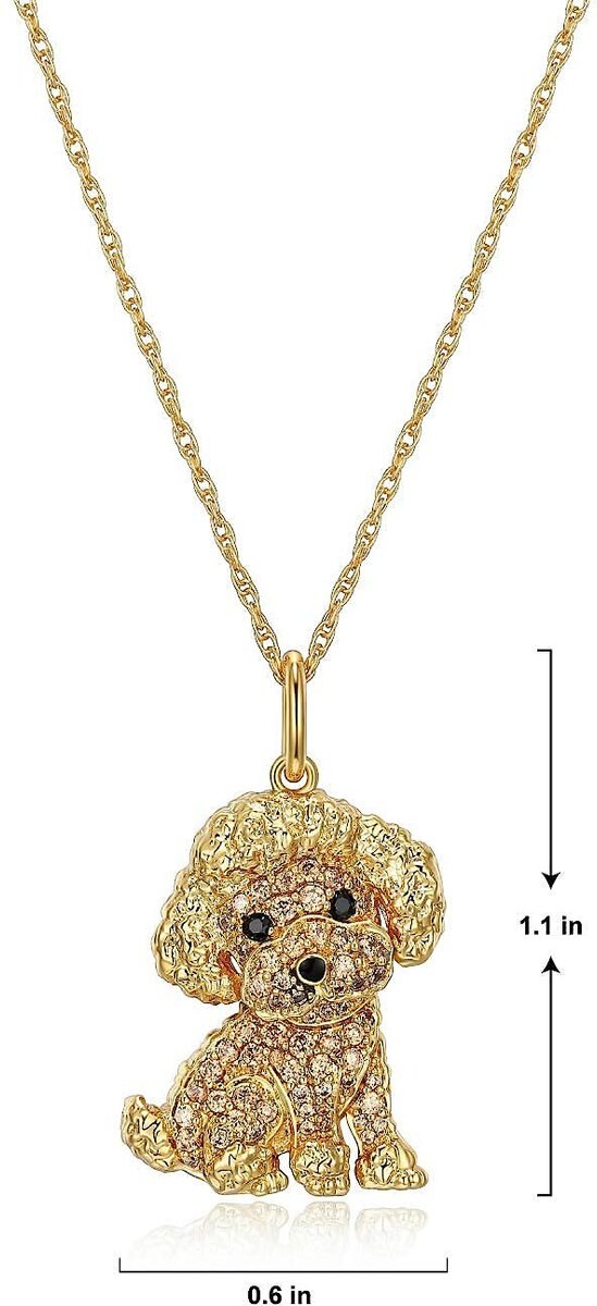 Scamper and Co 18K Yellow Gold Plated Sterling Silver Poodle Pendant Necklace