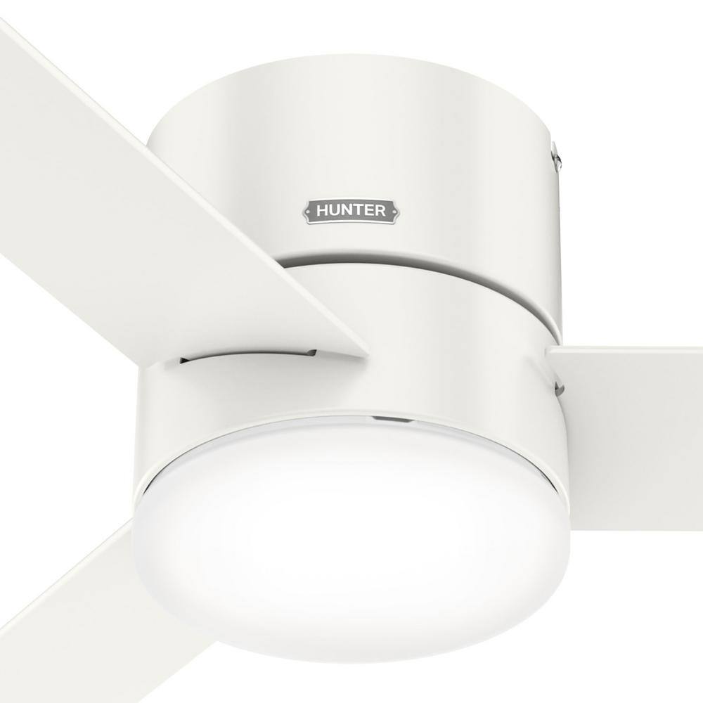 Hunter Minimus 52 in. Integrated LED Indoor Fresh White Ceiling Fan with Remote and Light Kit 51433