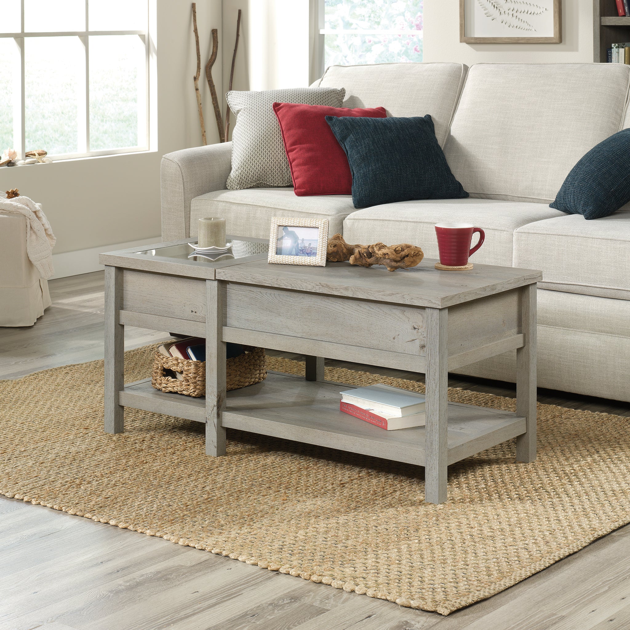 Sauder Cottage Road Lift-top Coffee Table, Mystic Oak Finish