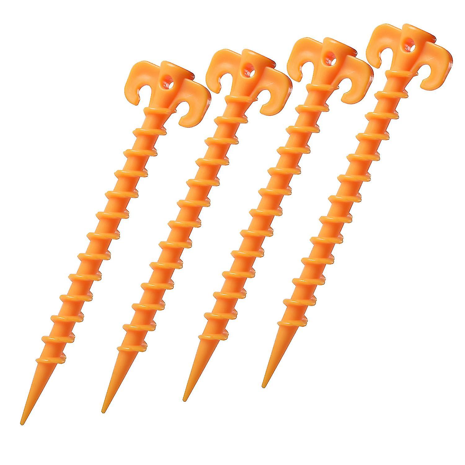 10pcs Tent Stakes Ground Nails Tent Peg Set Outdoor Camping Spiral Plastic Screw Spikes