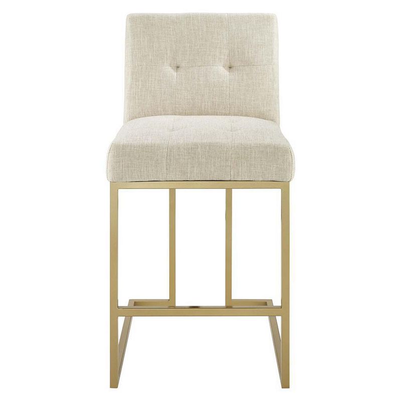 Modway Privy Gold Stainless Steel Upholstered Fabric Counter Stool