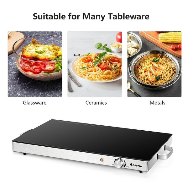 22 x 14 Inch Electric Warming Tray Hot Plate Dish Warmer with Adjustable Temperature - 25