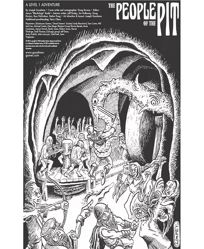 Goodman Games Dungeon Crawl Classics Level 1 Adventure 68 the People of the Pit Role Playing Game Book