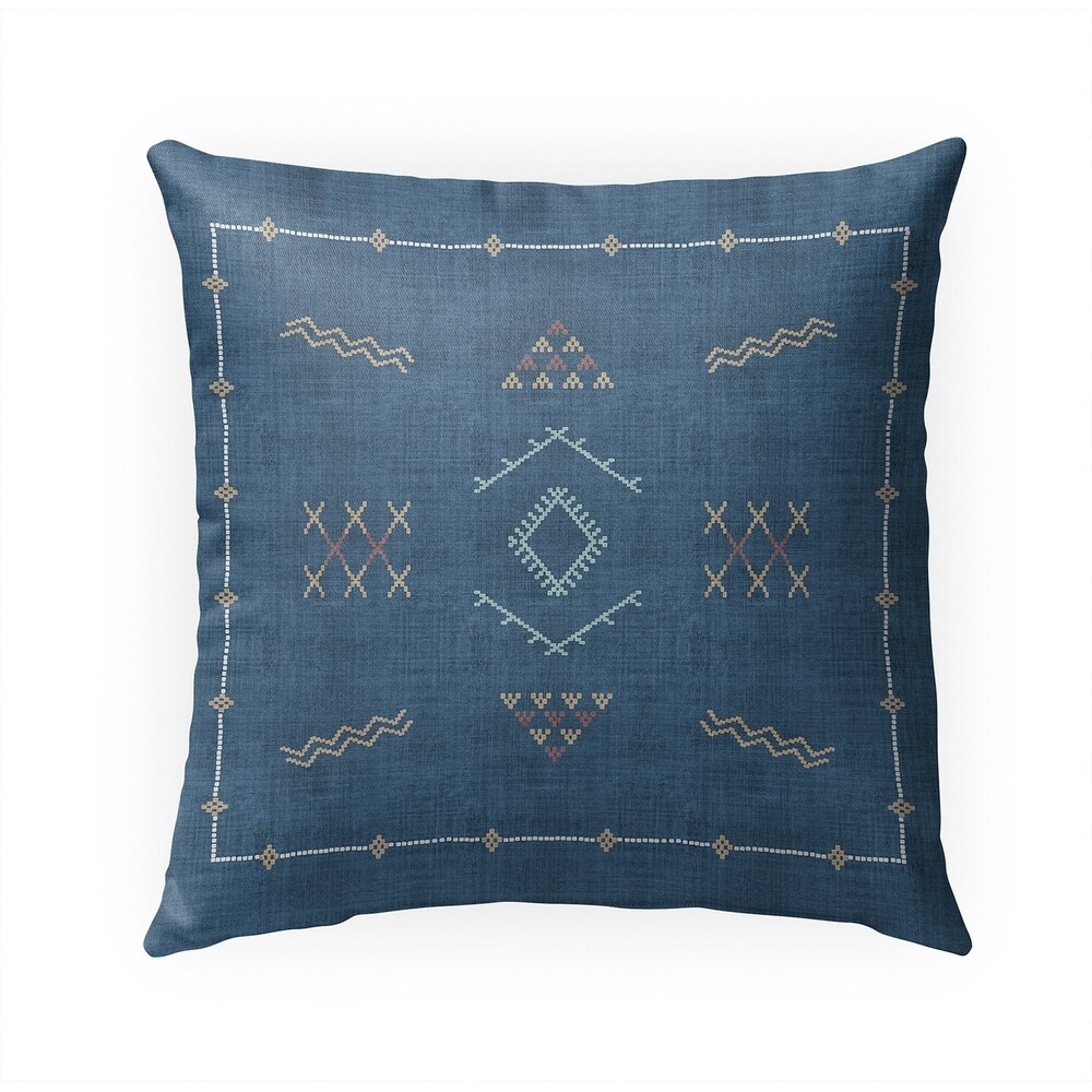 MARRAKESH KILIM INDIGO IndoorOutdoor Pillow By Kavka Designs   18X18