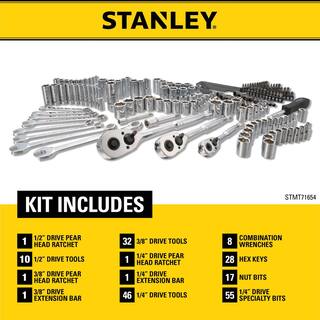 Stanley SAE  Metric Mechanics Tool Set (201-Piece) STMT71654