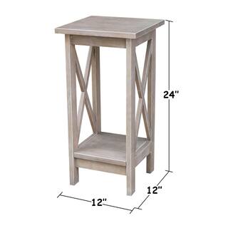 International Concepts Weathered Taupe Gray 24 in. H X-Sided Plant Stand OT09-3071X