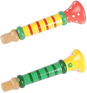 3pcs Wood Musical Instrument Toys Small Buglet Wooden Vertical Whistle Small Speakers Trumpet Toy Children Toy(random)