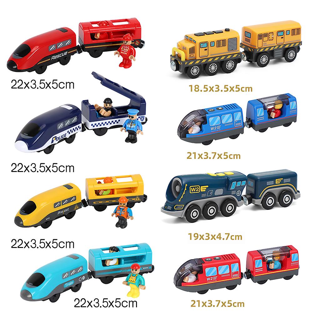 Electric Train Toy Wooden Track Children Educational Train Model Toy Gift Style A