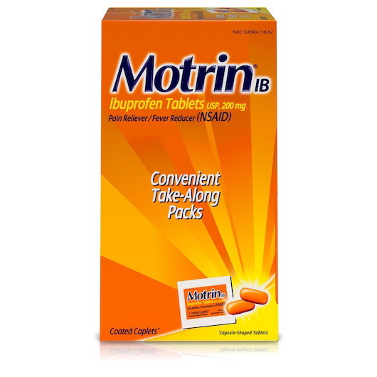 Motrin Ibuprofen Tablets  100 Count  12 per case