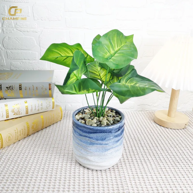 New  Gradient Ceramic Flower Pot Round Ceramic Garden Supplies Flower Pots   Planters With Hotel and home decor